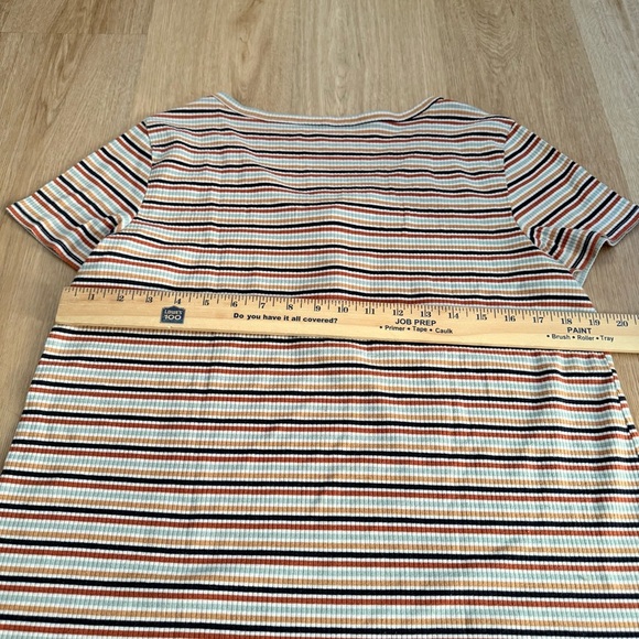 American Eagle Quarter Button Down Striped Short Sleeve Shirt size Large - Picture 4 of 6